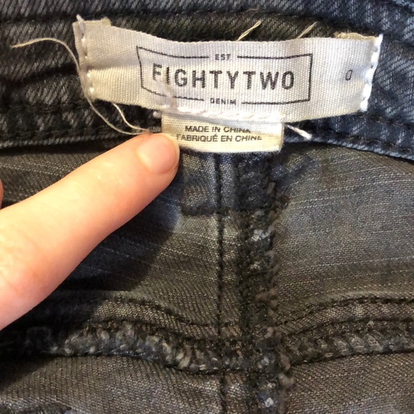 Dark gray short denim overalls - Picture 5 of 5